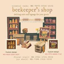 Acnh Custom Design Codes On Instagram All The Codes You Need For Honey Stall Beekeeper S Shop Animal Crossing New Animal Crossing Animal Crossing Qr