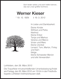 Werner kieser was born on month day 1929, at birth place, to emil kieser and mariechen olga friedas kieser (born lorz). Traueranzeigen Von Werner Kieser Trauer Hna De