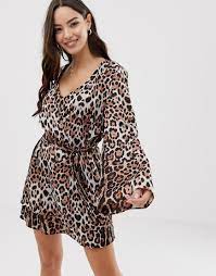 The vivid print and the sheen of the satin only intensifies the ferociousness of these definitely not for the bashful! Asos Leopard Print Satin Robe Lyst