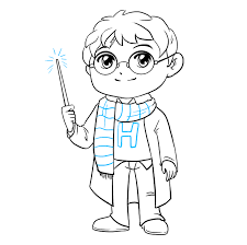 He is a wizard and has many adventures. How To Draw Harry Potter Really Easy Drawing Tutorial Drawing Tutorial Easy Easy Drawings Harry Potter Drawings