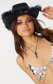 Black Feather Trim Cowboy Hat Cowboy Hats Black Feathers Cowboy Style