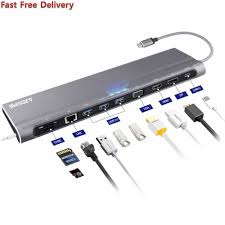 Best 12 In 1 Multi Port 3 0 Usb C Secure Docking Hub Amplefair Computer Gadgets Docking Station Laptop Gadgets