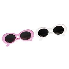 Fashion Rock Star Retro Clout Goggles Oval Round Pop Black Lenses Sunglasses  Women Men Designa | Shopee Philippines