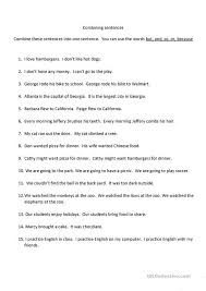 This worksheet helps with some examples of sentences to combine so you can get lots of practice. Sentence Combining Practice Worksheets 99worksheets