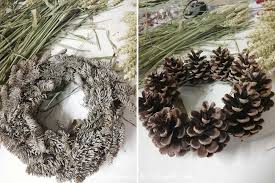 Ce sont des pommes de pin naturelles, pas chaque pomme de pin était peinte à la main, pas peinte en aérosol. Diy Couronne De Noel Couronne Florale De Fleurs Sechees Le Petit Monde De Natieak
