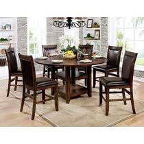 East west furniture antique 5 piece round dining table set with wood seat chairs. Round Seats 6 Kitchen Dining Room Sets Dining Table Sets You Ll Love In 2021 Wayfair