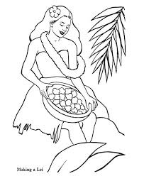 39+ hawaii coloring pages for printing and coloring. Making Hawaiian Flower Lei Coloring Page Netart