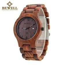Bewell 086b Simple Round Case Light Quality Date Function Mens Wooden Wooden Watches For Men Wood Wristwatch Bewell Wood Watch