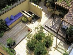 Layers Overlap To Break Up Rectangular Plot Small Yard Design Yard Design Small Yard