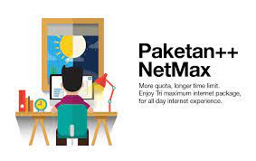 Kuota++ 500mb that can be used for 24 hours within the card's validity period. Paketan Netmax Tri Indonesia