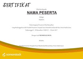 100 Contoh Desain Sertifikat Piagam Penghargaan Pesantren Kilat Ramadhan Santri Mandiri