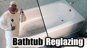 You may have to repeat this step more than once to get all of the soap scum and grime out of an old tub. Reglazing And Transforming And Old Bathtub To Look Like New Bathtub Reglazing And Refinishing Youtube