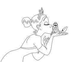 Tiana Besando Al Sapo Dibujos Disney