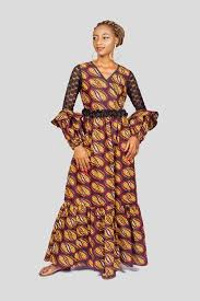 Ankara And Lace Puff Sleeve Maxi Dress Ankara Long Dress Etsy In 2020 Maxi Dress With Sleeves Maxi Dress African Dresses For Women