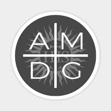 In these four latin words, we are reminded to live our lives for the greater glory of god and called to honor, praise and thank the god who created the world for goodness, unity and love. Ad Majorem Dei Gloriam Jesuit Cross With Sun In White Catholic Magnes Teepublic Pl