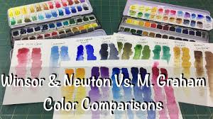Winsor Newton Vs M Graham Color Comparison Review Watercolor Watercolour