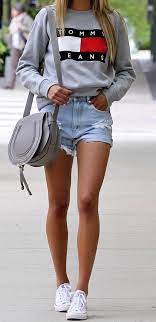 Ootd Sweatshirt Bag Shorts Summer Outfits For Teens Outfits For Teens Cute Outfits
