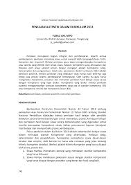 Pdf Penilaian Autentik Dalam Kurikulum 2013