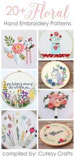 Beautiful patterns for hand embroidery and quilting. 20 Flower Embroidery Patterns Cutesy Crafts