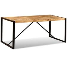 Table à manger rectangulaire table de cuisine design industriel pieds en métal noir noyer, 120 x 70 x 75,5 cm. Table De Cuisine Table De Salle A Manger Bois De Manguier Brut 180 Cm Achat Vente Table A Manger Seule Table De Cuisine Table De Soldes Cdiscount