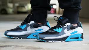 Nike air max 90 flyease cu0814 101 hyper pink deep royal blue white size 11.5. Nike Air Max 90 Reverse Laser Blue Review On Feet Youtube