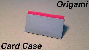 Pin right through the middle then sew a straight line through the middle, backstitching at start and end. How To Make A Paper Card Case Origami Card Case Easy For Children Youtube