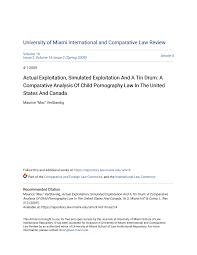 Actual Exploitation, Simulated Exploitation And A Tin Drum: A Comparative  Analysis Of Child Pornography Law In The United States