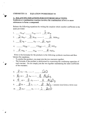 Types of chemical reactions worksheet. 49 Balancing Chemical Equations Worksheets With Answers