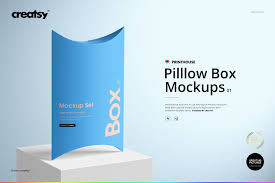 Download Pillow Box Mockup Set 01 Box Mockup Pillow Box Design Template