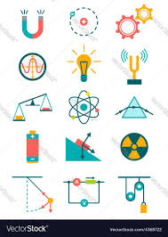 Physics Icons Set Royalty Free Vector Image Vectorstock Ad Set Royalty Physics Icons Ad In 2020 Free Clip Art Physics Vector Free
