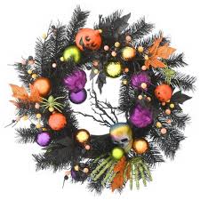 Wonderful spring decor and gift for a flower lover, great for spring, summer and fall harvest wreath. 22 Pumpkins And Ornaments Halloween Wreath Black Target