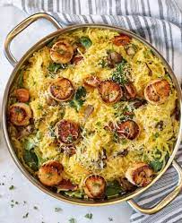 Butter — unsalted is the best option which allows you to better adjust your seasonings. Low Carb Seared Scallops And Spaghetti Squash Recipe Jz Eats