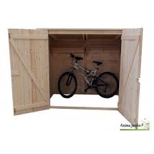 abri mural en bois range velo scooter moto grand volume foresta