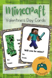Steve and alex card message: Free Minecraft Valentines Day Cards For Kids To Share
