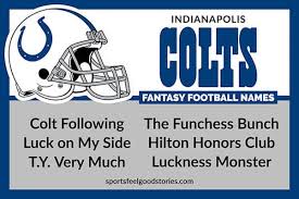 See more ideas about football helmets, fantasy football, football. Colts Fantasy Football Names For Indianapolis Fans Sports Feel Good