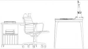 Study Table Side Elevation Drawing In Dwg File Study Table Study Table And Chair Office Furniture