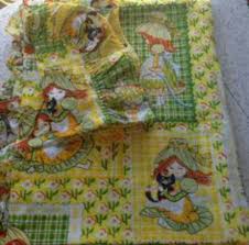 You would want to browse oversized queen bedspreads that account for the length and width, as well as the extra thickness of your mattress. Vintage 1976 Sears Katie S Patchwork Pattern Bedspread And Pillow Sham Mod Character Print Yellow Colorway Twin Bedspreads Vintage Bed Vintage Linens
