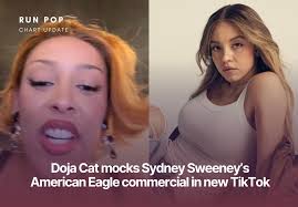 Doja Cat mocks Sydney Sweeney's American Eagle ad in her newly uploaded  TikTok.