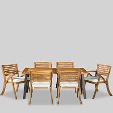Sometimes they called it teak outdoor furniture or teak patio furniture or teak garden furniture, you can find the manufacturer in jepara jepara indonesian teak garden furniture manufacturer factory warehouse, making high quality teak indoor furniture and teak outdoor furniture. Amazon Com Christopher Knight Home Desoto Acacia Wood Patio Dining Set 7 Pcs Set Teak Finish With Rustic Metal Garden Outdoor