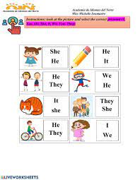 Choose The Correct Pronoun Interactive Worksheet English Worksheets For Kindergarten Pronoun Grammar Lessons