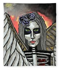 Angel Of Darkness Fleece Blanket by David Hinds
