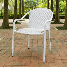 Crosley Palm Harbor Outdoor Wicker Stackable Chairs Set Of 4 Outdoor Wicker Outdoor Dining Chairs Patio Dining Chairs