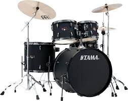 Tama Imperialstar 5 Piece Complete Kit Blacked Out Black With Meinl Hcs Cymbals Blacked Out Black By Ta Drum And Bass Drums Black Nickel Hardware