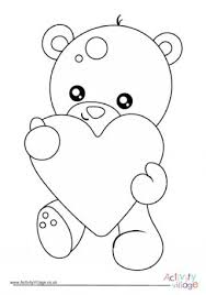 This adorable set of christmas coloring pages is the perfect activity for a christmas party! Valentine S Day Teddy Colouring Page Coloring Pages Valentines Day Coloring Elephant Coloring Page