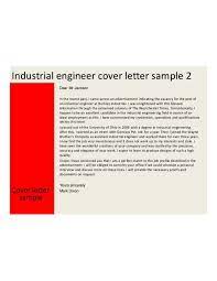 Industrial Engineering Cover Letter Samples And Templates
