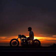 Biker Sunset Motorcycle Illustration Motorcycle Drawing Motorbike Photography