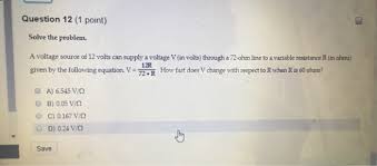 What's the average speed of a small electric car? Solve The Problem A Voltage Source Of 12 Volts Can Chegg Com
