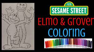 Christmas on sesame street big coloring book golden 55 pages vintage 1985 new. Elmo And Grover Coloring Sesame Street Speed Coloring Fast Color With Markers Color Smiles Youtube