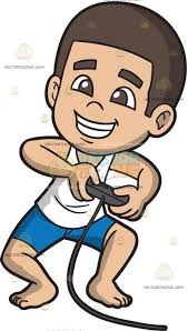 Black And White Shorts Clipart An Excited Kid Playing A Video Game At Home Kids Playing Kids Clipart Video Games