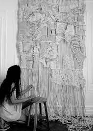 Brooklyn Fiber Artist Large Scale Macrame Weaving Natural Materials Jute Sisal Raffia Hemp Wool Cotton Un Dyed Weaving Art Rope Art Textile Art